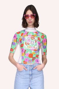 Anna Sui Beckoning Blossoms Surf Top Marigold