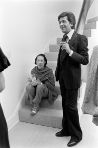 Diana Vreeland and Valentino Garavani attend a party in New York City on September 11, 1977.