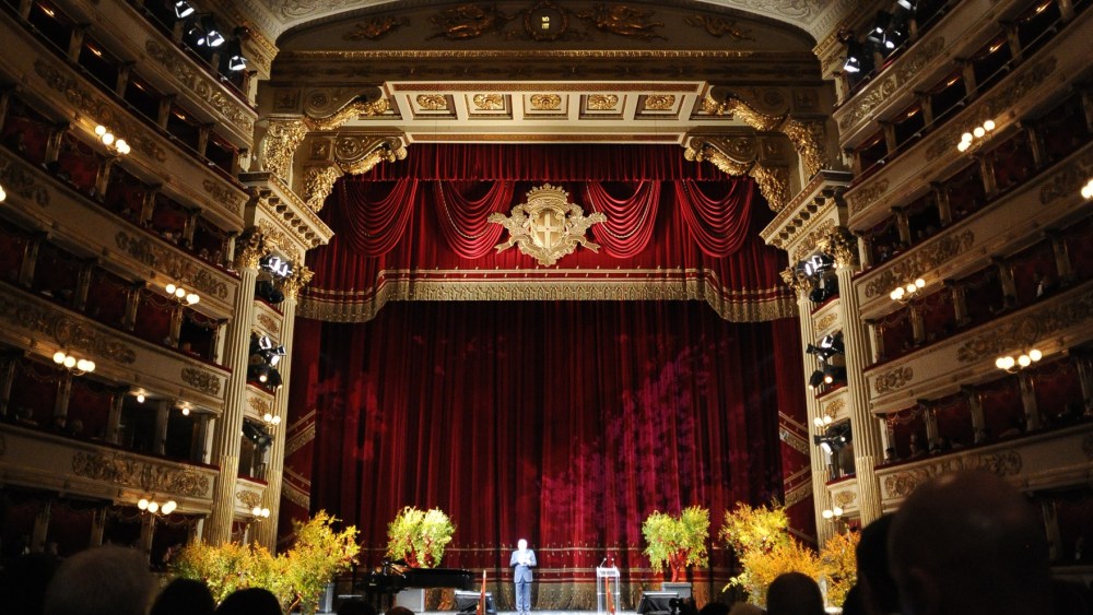 Inside La Scala theater in Milan.