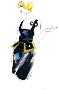 Louis Vuitton: Black dress with fitted waist