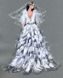 Giambattista Valli: Love Collection n°1. Multi-tiered tulle dress with a small cape and tied silk organza belt.