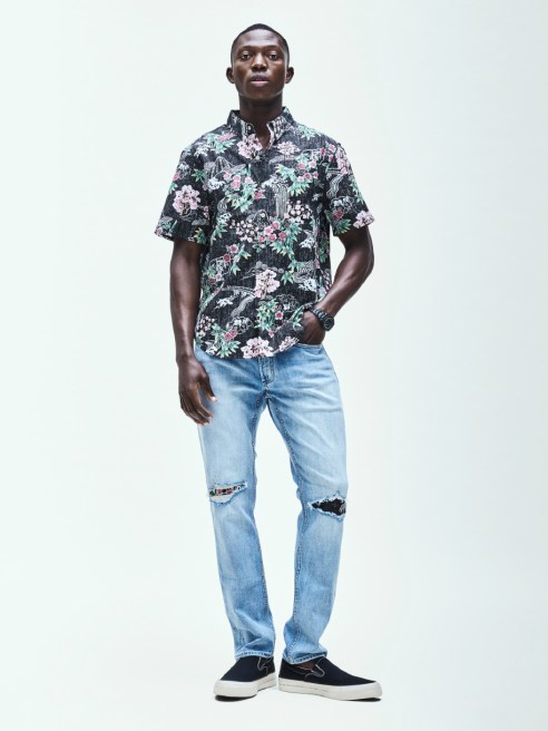 Denham is ready for summer with a new men’s capsule collection with Aloha shirt brand Reyn Spooner.
