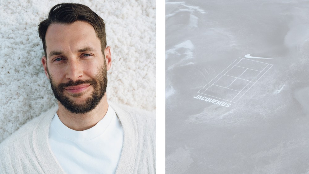 Simon Porte Jacquemus and a teaser of the upcoming Nike x Jacquemus collaboration.