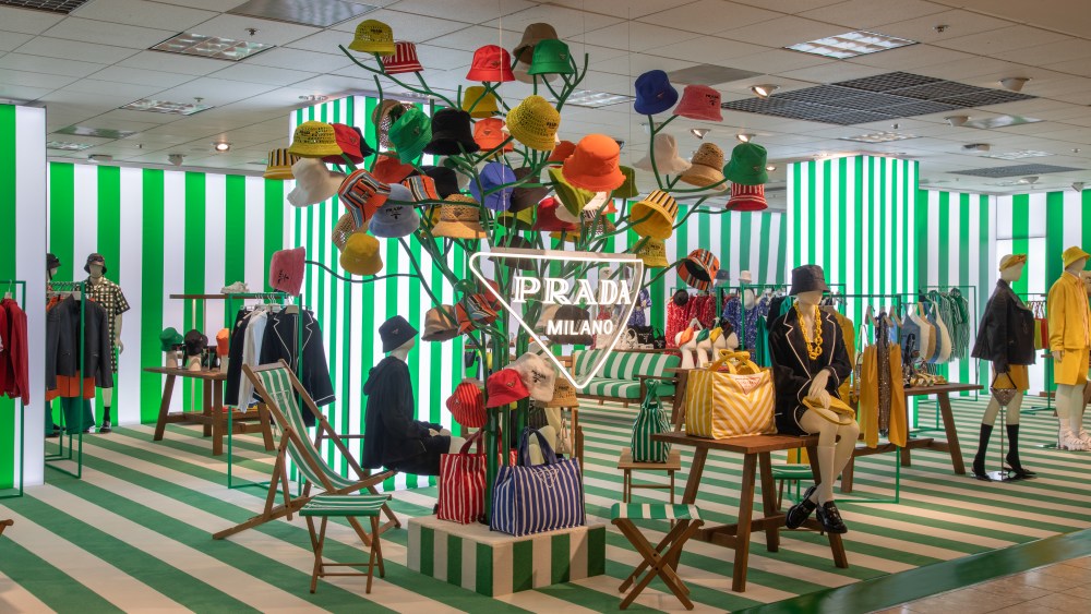 Prada Tropico's hat display at Neiman Marcus in Dallas.