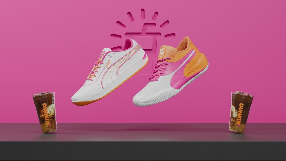 Puma will mark Dunkin' Iced Coffee Day on May 25 with two limited-edition sneakers themed to the coffee chain's pink-and-orange colors.