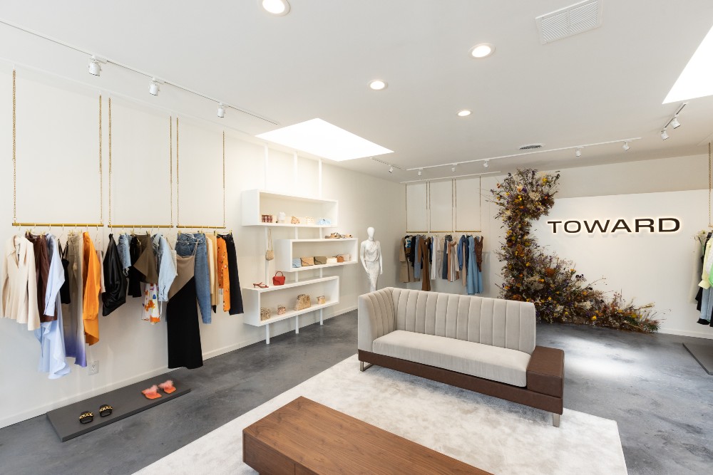 Toward's physical retail store features a curated selection of products.