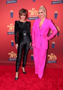 Lisa Rinna and Erika Jayne at the MTV Movie & TV Awards: Unscripted held at Barker Hangar on June 2, 2022 in Santa Monica, California.