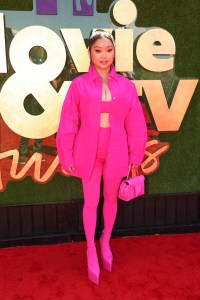 Lana Condor at the MTV Movie & TV Awards held at Barker Hangar on June 5, 2022 in Santa Monica, California.