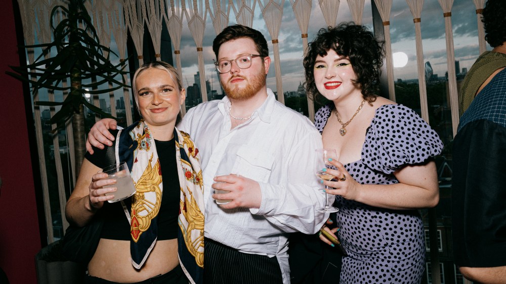 Steven Stokey-Daley with friends at The Standard London.