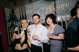 Steven Stokey-Daley with friends at The Standard London.
