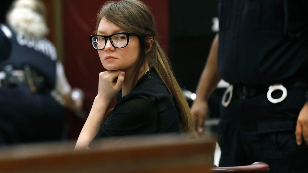 Anna Sorokin sits at the defense table during jury deliberations in her trial at New York State Supreme Court, in New York, Thursday, April 25, 2019. Sorokin, who claimed to be a German heiress, is on trial on grand larceny and theft of services charges. (AP Photo/Richard Drew)