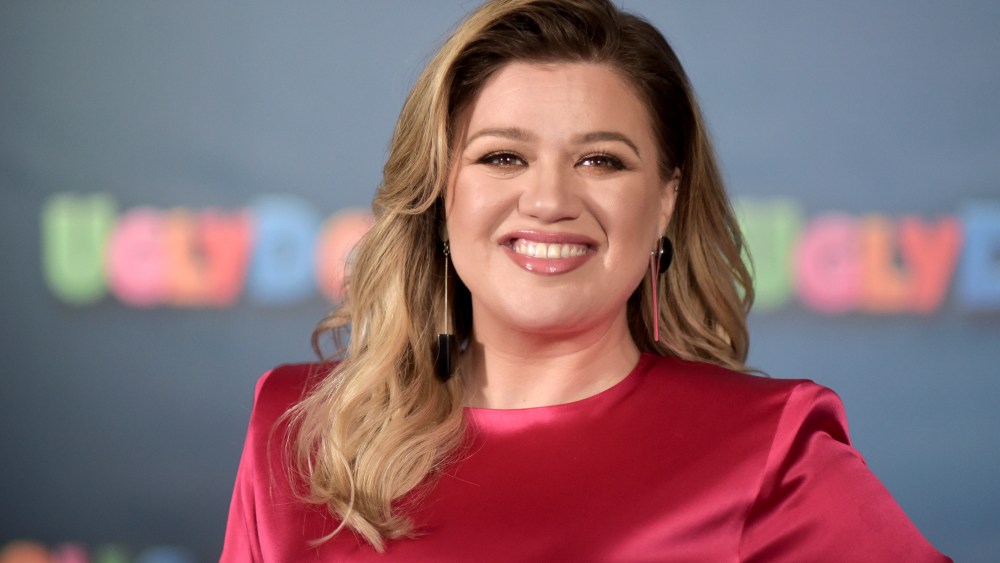 FILE - In this April 13, 2019 file photo, Kelly Clarkson attends an "UglyDolls" photo op in Los Angeles. Clarkson won an Emmy for outstanding entertainment talk show host for "The Kelly Clarkson Show" at the 47th annual Daytime Emmy Awards. (Photo by Richard Shotwell/Invision/AP, File)