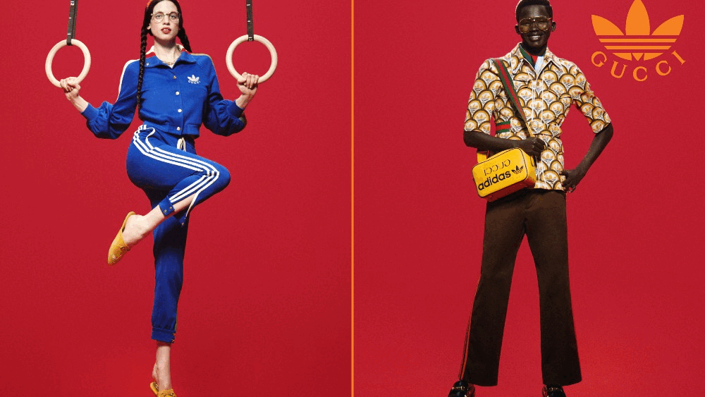 The Adidas x Gucci collaboration includes a platform Gazelle sneaker and a bomber jacket