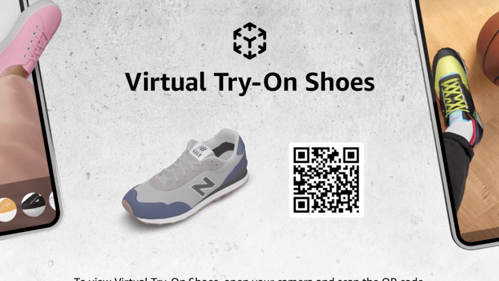 Amazon's landing page for its new virtual sneaker try-ons.