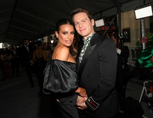 Lea Michele and Jonathan Groff at the 75th Annual Tony Awards held at Radio City Music Hall on June 12th, 2022 in New York City.