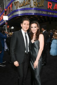 Michael Zegen and Jennifer Damiano at the 75th Annual Tony Awards held at Radio City Music Hall on June 12th, 2022 in New York City.
