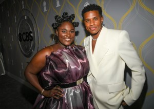 Danielle Brooks and Jeremy Pope at the 75th Annual Tony Awards held at Radio City Music Hall on June 12th, 2022 in New York City.