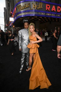 Billy Porter and Eva Reign at the 75th Annual Tony Awards held at Radio City Music Hall on June 12th, 2022 in New York City.