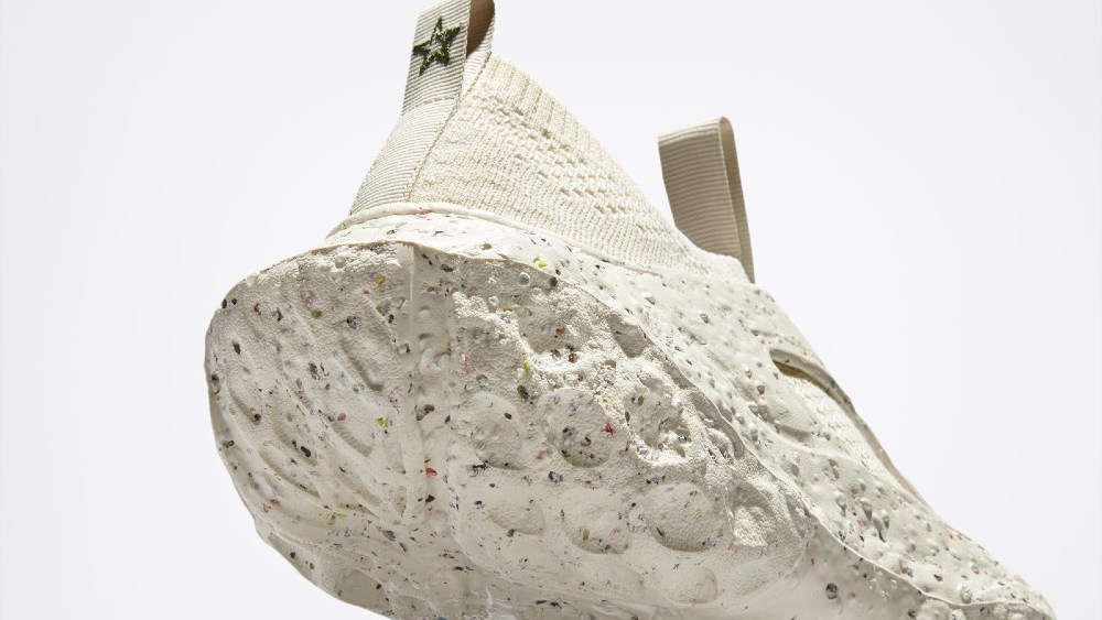 The Converse Sponge Crater nestles a flat-knit upper and foam sockliner within a foam body structure