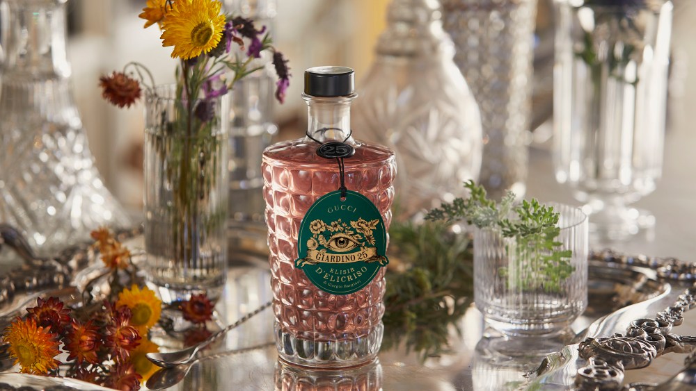 A bottle of Elisir d'Elicriso, Gucci's branded cocktail.