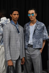 Backstage at Emporio Armani MenÕs Spring 2023