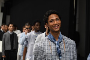 Backstage at Emporio Armani MenÕs Spring 2023