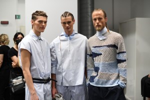 Backstage at Emporio Armani MenÕs Spring 2023