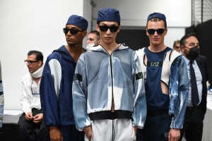 Backstage at Emporio Armani Men's Spring 2023