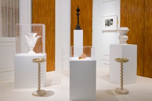 Objects from the Schiaparelli salon on Place Vendôme are displayed in the Schiaparelli exhibition at the Musée des Arts Décoratifs.