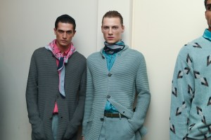 Backstage at Giorgio Armani Men’s Spring 2023