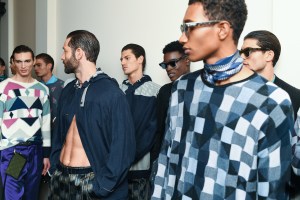 Backstage at Giorgio Armani Men’s Spring 2023