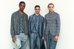 Backstage at Giorgio Armani Men’s Spring 2023
