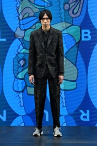 LONDON, ENGLAND - JUNE 11: A model walks the runway at the Labrum London show during London Fashion Week June 2022 on June 11, 2022 in London, England. (Photo by Kate Green/BFC/Getty Images for BFC)