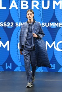 LONDON, ENGLAND - JUNE 11: A model walks the runway at the Labrum London show during London Fashion Week June 2022 on June 11, 2022 in London, England. (Photo by Kate Green/BFC/Getty Images for BFC)