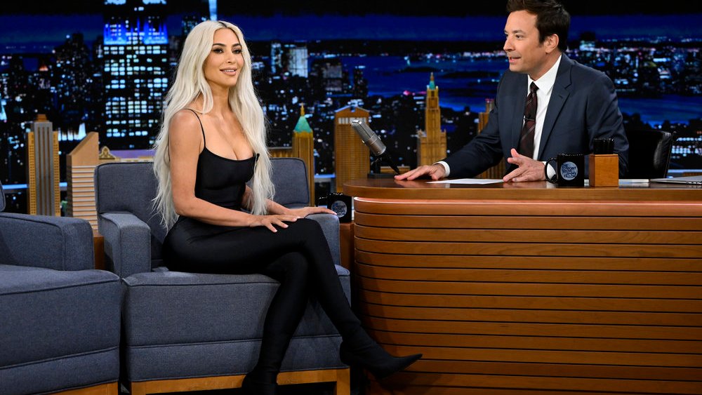THE TONIGHT SHOW STARRING JIMMY FALLON -- Episode 1675 -- Pictured: (l-r) Media personality Kim Kardashian during an interview with host Jimmy Fallon on Tuesday, June 21, 2022 -- (Photo by: Todd Owyoung/NBC)