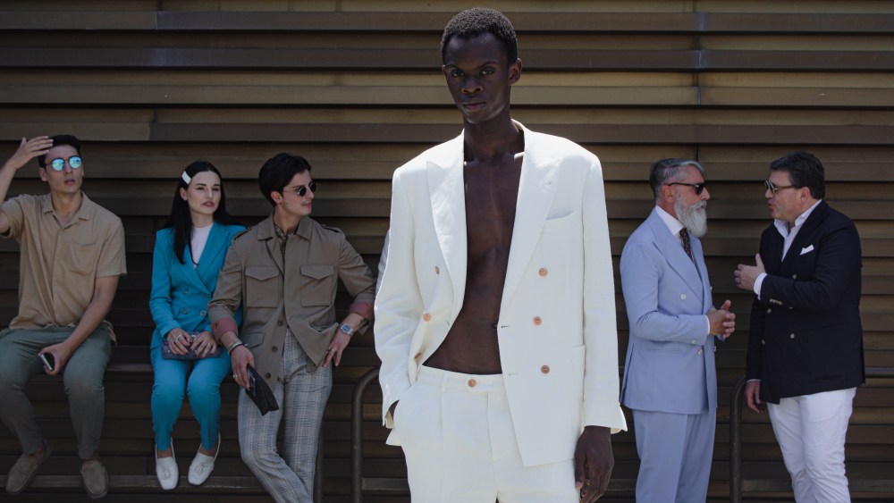 Brunello Cucinelli linen, woolen and silk double-breasted suit