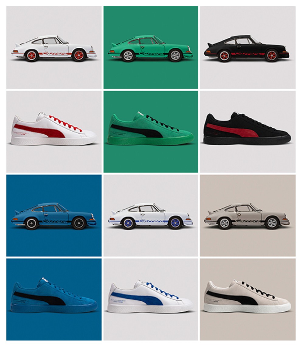 Puma released 10 colorways of its Suede sneaker inspired by Porsche’s 911 Carrera RS 2.7