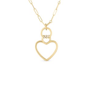 From the Cialoma collection, 18K Rose gold Heart Necklace with Diamonds: $4,990
