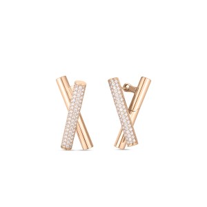 From the Domino collection, 18K Rose Gold Domino Earrings w/ Diamonds: $12,900