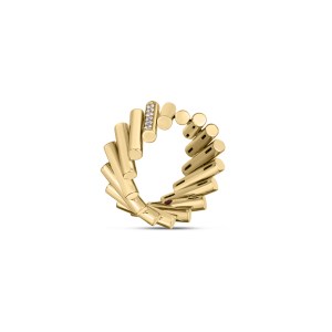 From the Domino collection, 18k Yellow Gold ring with Diamonds: $4,200
