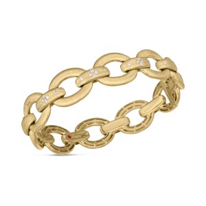 From the Duchessa collection, 19K Yellow Gold Bangle with Diamonds: $8,000