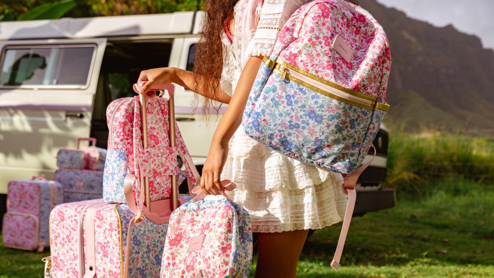 A selection of the bags from State Bags and LoveShackFancy.