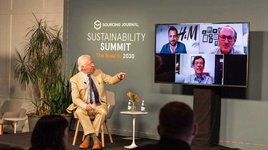 Rens Tap, Modint, Matthias Knappe, ITC/UN, David Savman, H+M and John Thorbeck, Chainge Capital discuss risk at SJ's Sustainability Summit.