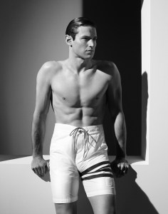A look from Thom Browne swimwear.