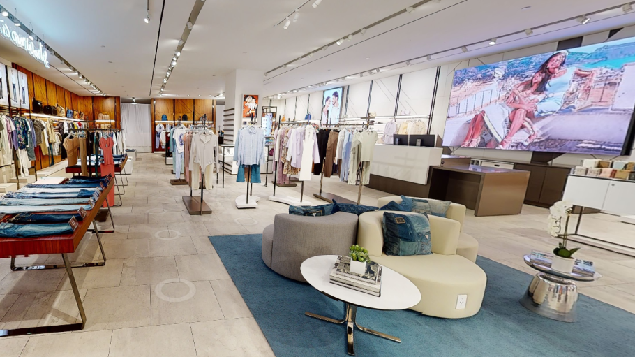 A view of a Guess store powered by Matterport's digital twin technology.