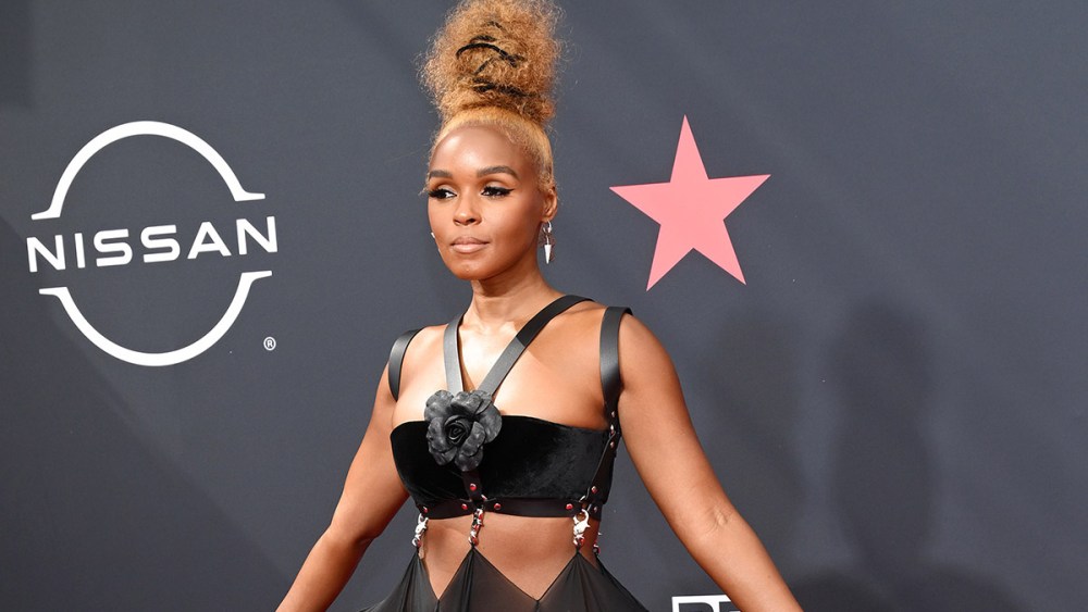 Janelle Monáe roberto cavalli sheer dress, at the 2022 BET Awards held at the,Microsoft Theater on June 26, 2022 in Los Angeles, California.