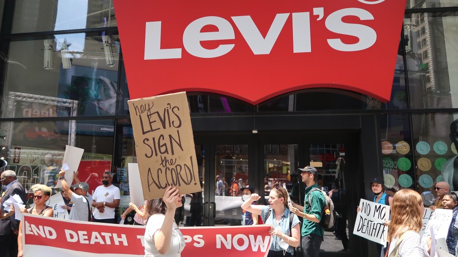 Remake protested Levi's refusal to sign the International Accord for Health and Safety in the Textile and Garment Industry.