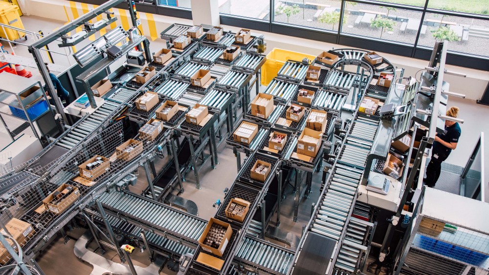 The Galgenen distribution center's conveyor system.