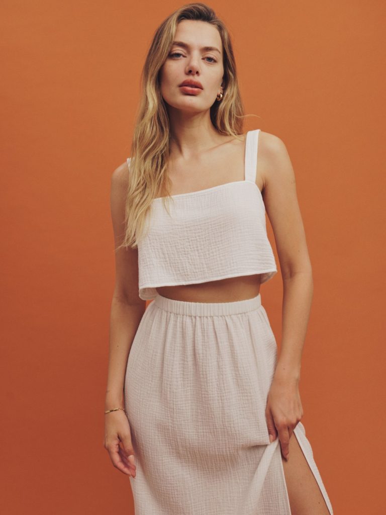 Items in the line include dresses, matching sets and skirts.