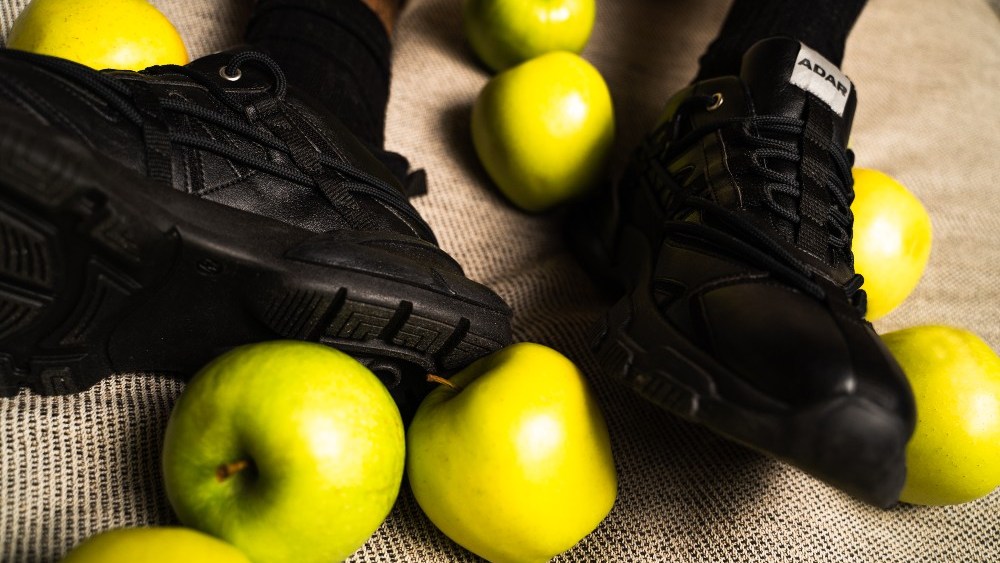 ADAR’s debut sneaker, the Waver, features an upper made from apple leather and recycled polyester.